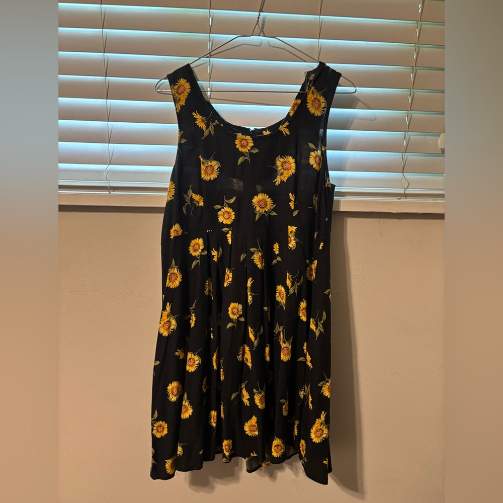 Vintage Sunflower Print Dress